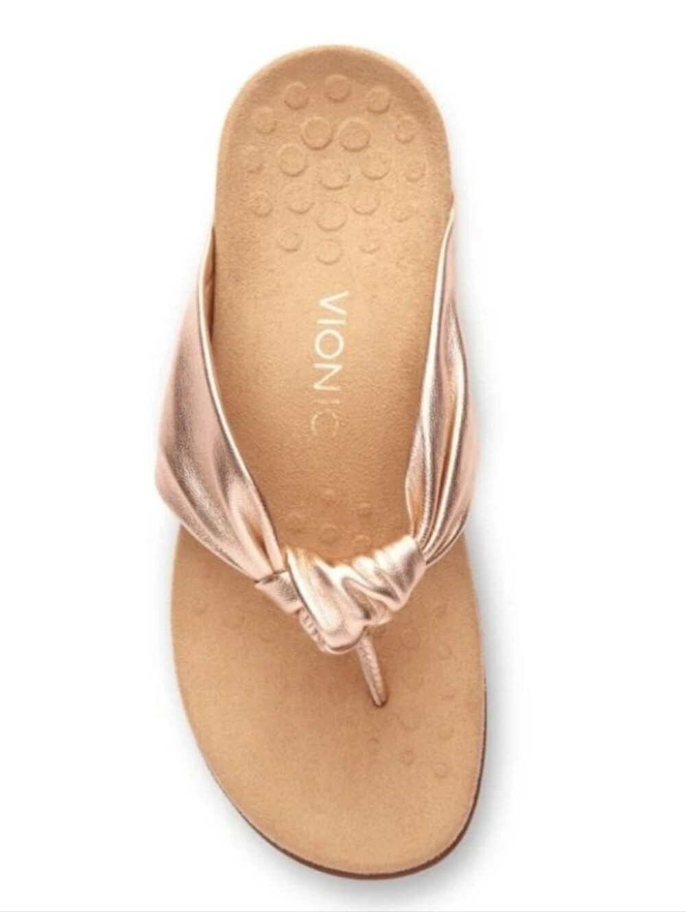 Women's Vionic Rose Gold Flip Flops Sandals Sz 9.5